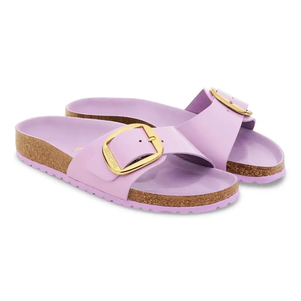 Birkenstock Women Madrid Big Buckle Leather High Shine Sandals Crocus EU 38 NAR
